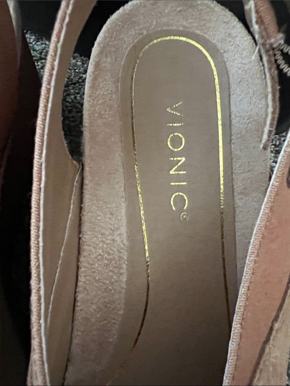 Vionic Tan Suede Open-Toe Slingback Mules - Picture 2 of 7